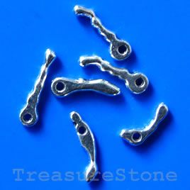 Bead, silver-finished, about 17mm. Pkg of 15.