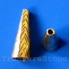 Cone, silver-finished, 10x28mm. Pkg of 2