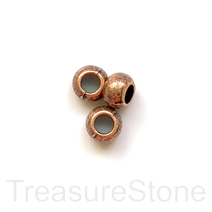 Bead, copper finished, 9x5mm rondelle spacer, large hole:4mm. 9
