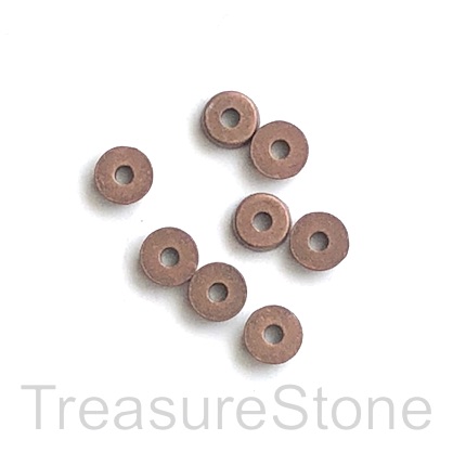 Bead, antiqued copper finished, 1.5x6mm disc spacer. Pkg of 20
