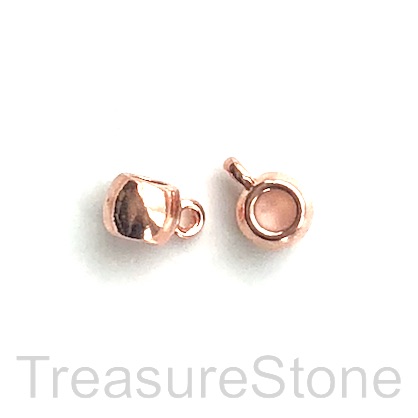 Charm hanger, rose gold finished, 5x7mm. Pkg of 10 - Click Image to Close