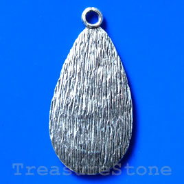 Pendant/charm, silver-finished, 24x40mm. Pkg of 2.