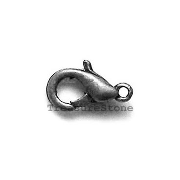 Clasp, lobster claw, black-finished, 15x9mm. Pkg of 5.