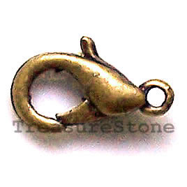 Clasp, lobster claw, bronze-finished, 10x6mm. Pkg of 15.