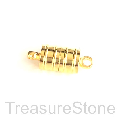 Clasp, magnetic, gold, 7x12mm. Per pair