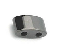 Spacer bead, magnetic, 5x10mm 2-hole oval. Pkg of 25