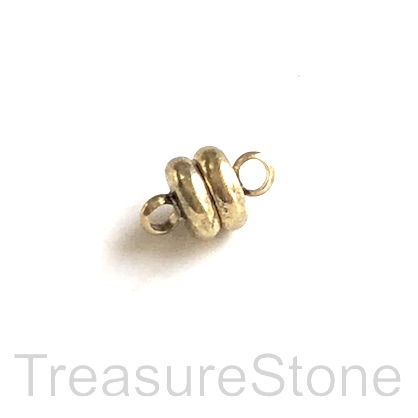 Clasp, magnetic, brass, 4x6mm. Per pair.