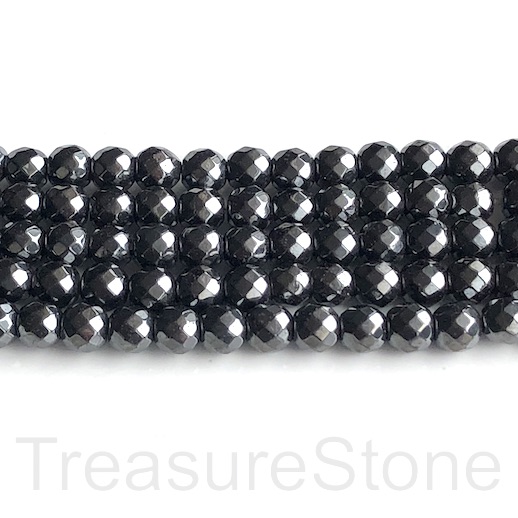 Bead, magnetic, 6mm faceted round. 15 inch, 65pcs