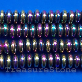 Bead, magnetic, 6mm rainbow disc. 16 inch strand