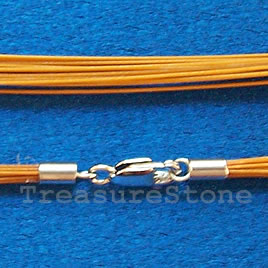 Cord, nylon, old gold,16 inch with sterling silver clasp