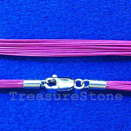 Cord, nylon, purple,16 inch with sterling silver clasp