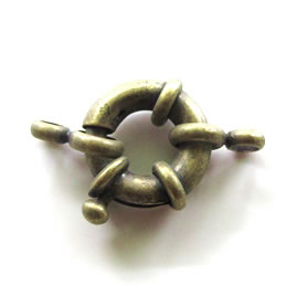 Clasp, springring, bronze plated,15mm nautical.Sold individually