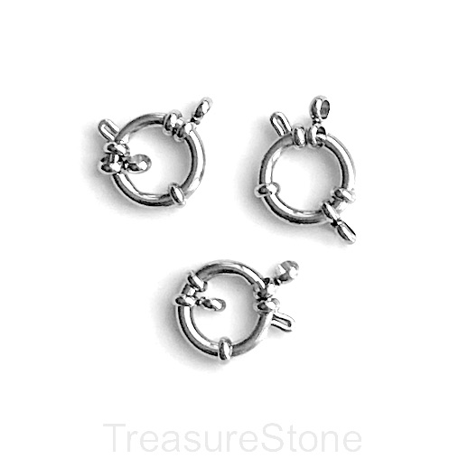 Clasp, nautical spring, stainless steel, 14mm. each