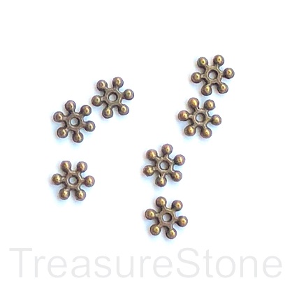 Bead, antiqued brass finished, 8mm daisy spacer. Pkg of 20.