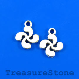 Charm/Pendant, silver-plated, 12mm. Pkg of 12.