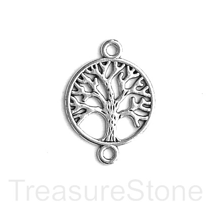 Pendant/charm/connector, silver-finished, 20mm Tree of Life.6pcs