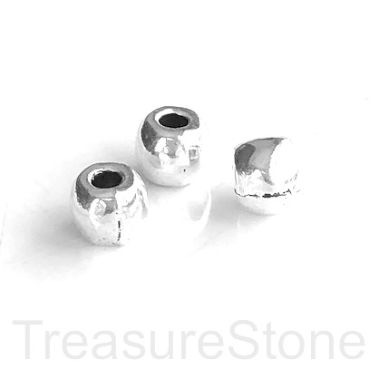 Bead, silver Finished,6x7mm drum/rondelle spacer, hole:2.5mm. 15 - Click Image to Close