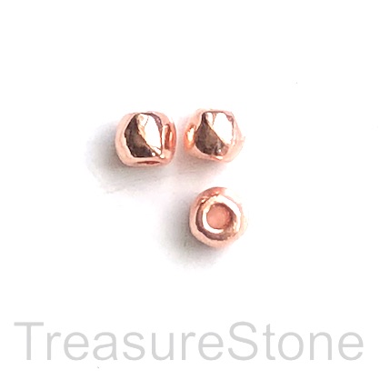 Bead, rose gold Finished,6x7mm drum/rondelle, large hole, 2mm.12