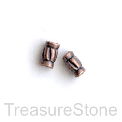 Bead, copper finished, 5x8mm tube spacer. 16pcs