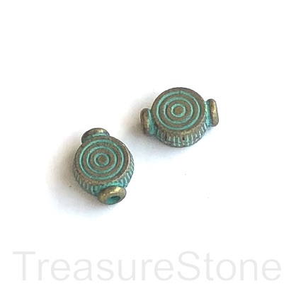 Bead, patina coloured, 7x9mm spacer. Pkg of 15
