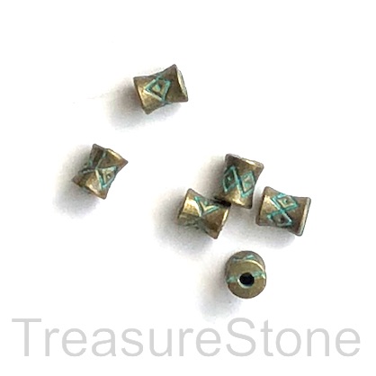 Bead, patina finished, 4x4.5mm tube spacer. 20pcs - Click Image to Close