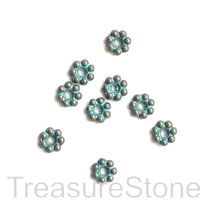 Bead, patina finished, 5mm daisy spacer. Pkg of 30
