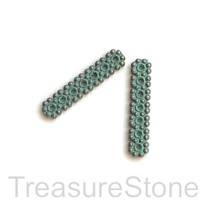 Bead, patina coloured, 7-strand spacer/slider, 5x23mm. Pkg of 10 - Click Image to Close