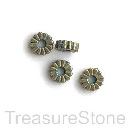 Bead, patina finished, 6x2mm wheel, disc spacer. 20pcs