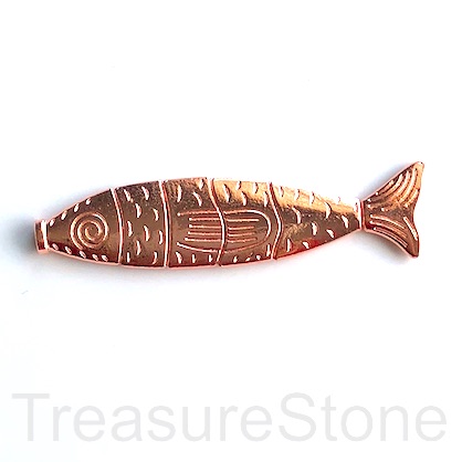 Pendant. 17x72mm rose gold fish. Sold individually (6 pieces).