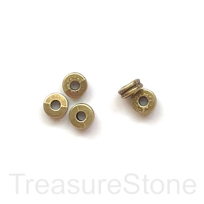 Bead, antiqued brass finished, 6x2.5mm double disc spacer. 20