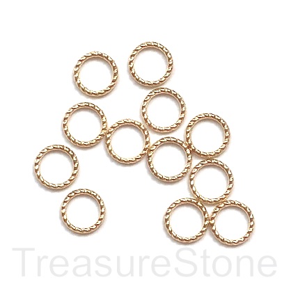 Bead, warm gold, 9mm ring/circle. Pkg of 25 - Click Image to Close