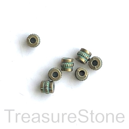 Bead, patina finished, 4.5mm tube spacer. 20pcs