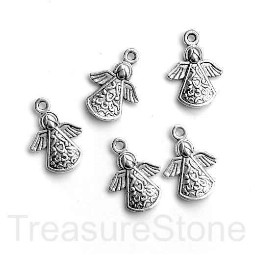 Charm/pendant, silver coloured, Angel, 15x18mm. Pkg of 9. - Click Image to Close