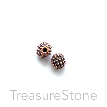 Bead, antiqued copper finished, 6x7mm round spacer. Pkg of 12 - Click Image to Close