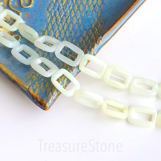 Bead/bead frame, new jade, 13x18mm rectangle. 15.5inch/22pcs - Click Image to Close