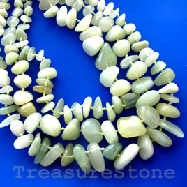 Bead, new jade, 12 to 24mm graduated nugget. 18.5-inch.