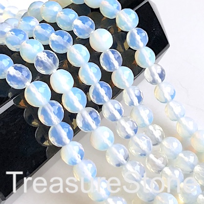 Bead, opalite glass, 8mm faceted round. 15.5", 50pcs
