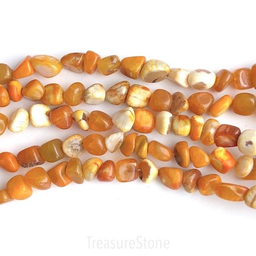 Bead, agate (dyed), orange, around 10mm nugget. 15" - Click Image to Close