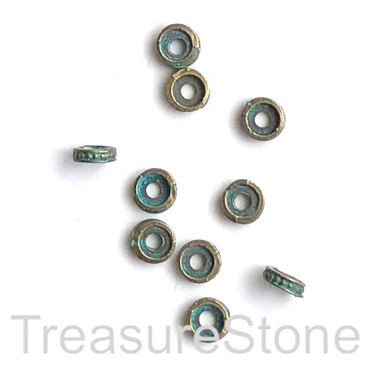 Bead, patina finished, 1.5x6mm disc spacer. Pkg of 22
