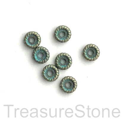 Bead, patina finished, 2x6mm disc spacer. Pkg of 20