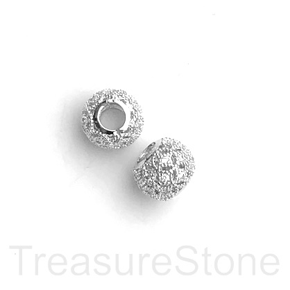 Pave Bead, 8x10mm, filigree rondelle, large hole, 3.5mm. Ea - Click Image to Close