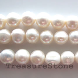 Pearl, freshwater, white, 10mm potato. B- grade. 14.7-inch