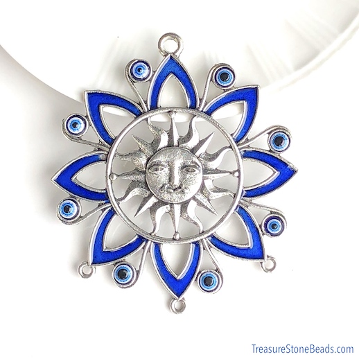 Connector, Pendant, 80mm sun, evil eye. each. - Click Image to Close