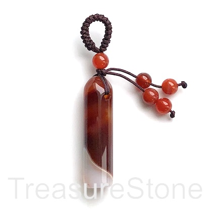 Pendant, red agate, dyed. 11x40mm. ea