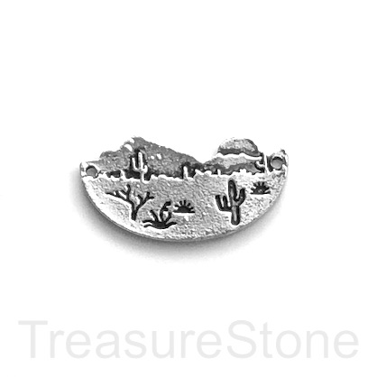 Pendant, silver-finished, 17x33mm desert, Saguaro Cactus, each