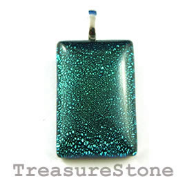 Pendant, dichroic glass, 19x29mm rectangle. Sold individually.