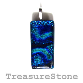 Pendant, dichroic glass, 18x37mm. Sold individually.
