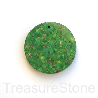 Pendant, synthetic turquoise, green, 40mm. ea - Click Image to Close