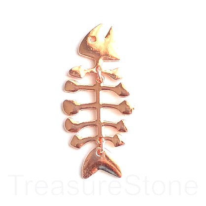 Pendant, rose gold-finished, 26x56mm fish. Each - Click Image to Close