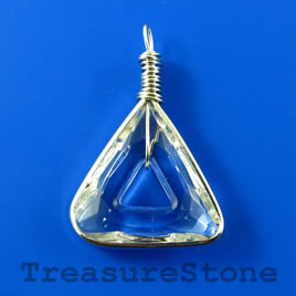 Pendant, glass, 30mm triangle. Sold individually.
